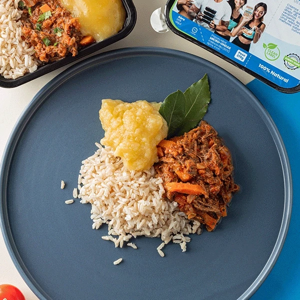 Carne de Panela com Batata Baroa e Arroz Integral