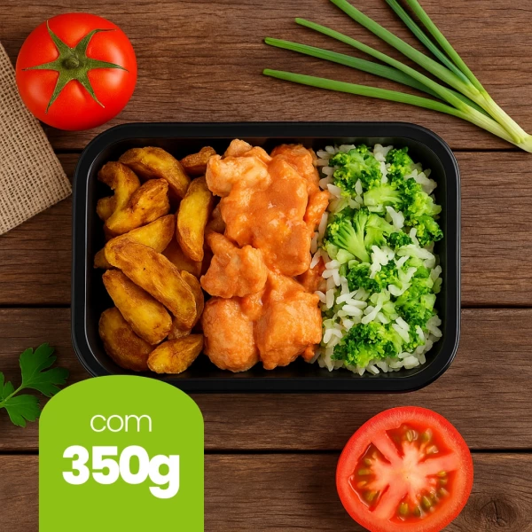 Max | Strogonoff de Frango com Batata Rústica e Arroz com toque de Brócolis
